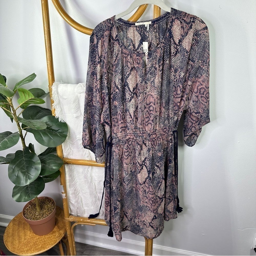 NWT Anthropologie Floreat Purple Snakeskin Dress sz L